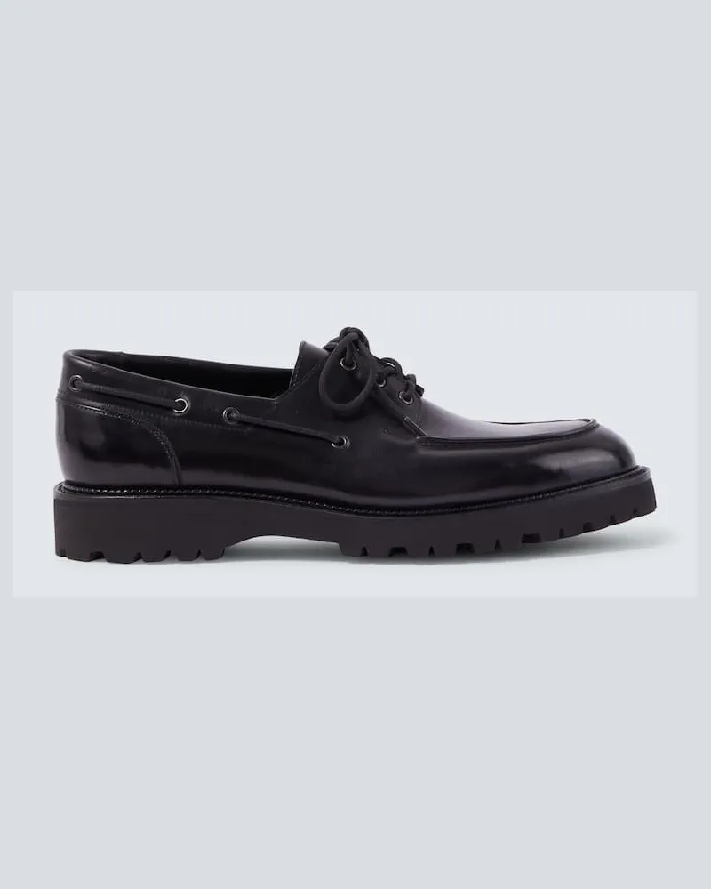 John Lobb Segelschuhe Tide aus Leder Schwarz