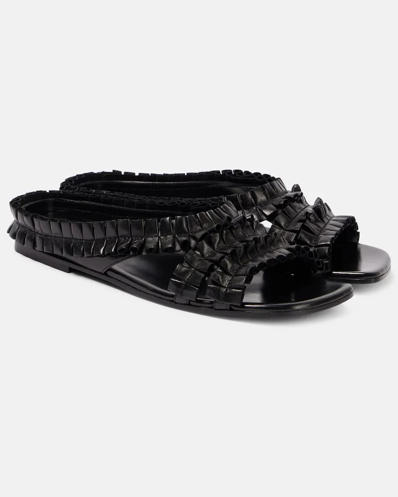 Dries van Noten Sandalen aus Leder Schwarz