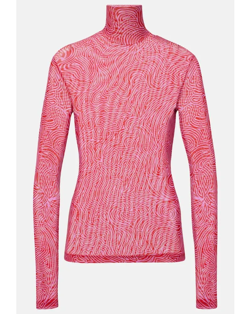 Dries van Noten Top aus Mesh Rot