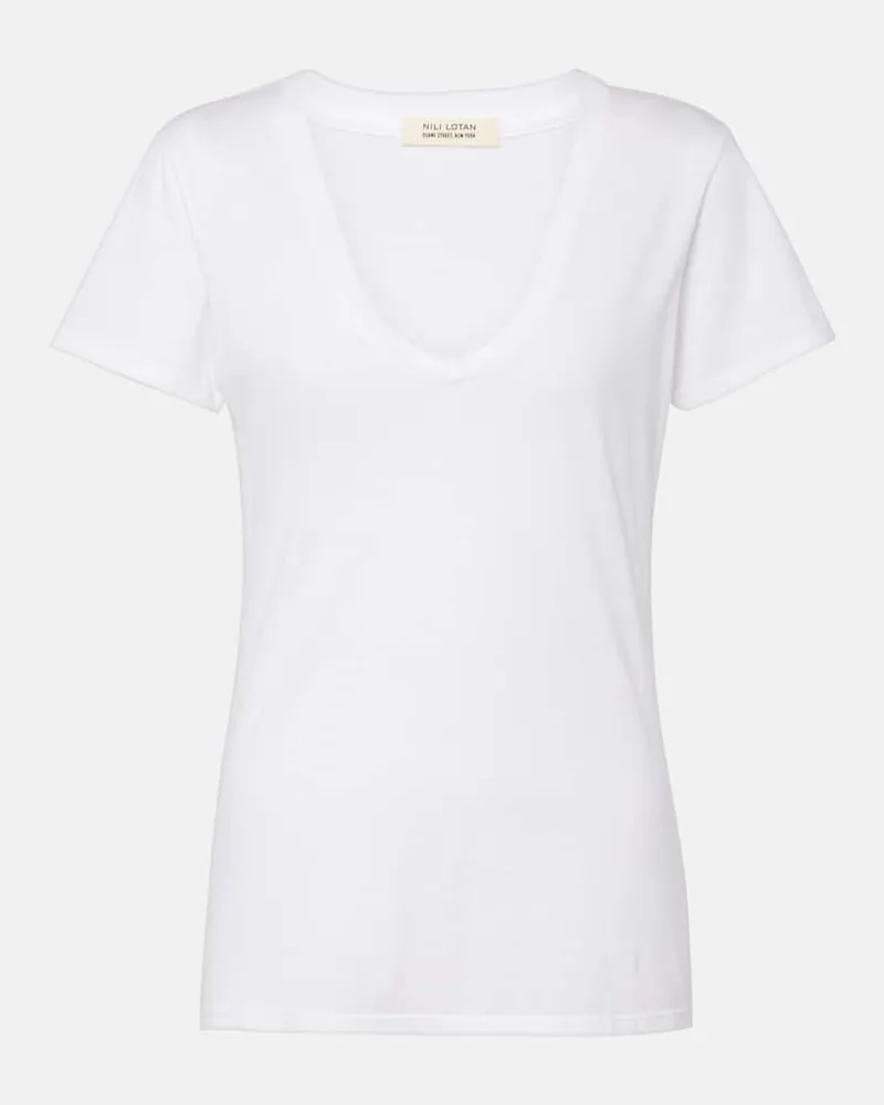 Nili Lotan T-Shirt Carol aus Baumwoll-Jersey Weiß