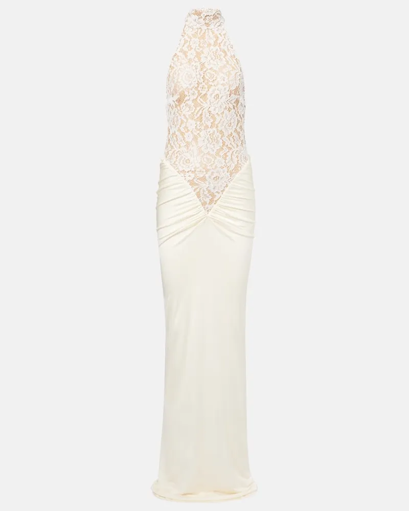 The New Arrivals Ilkyaz Ozel Robe Cass mit Spitze Weiß