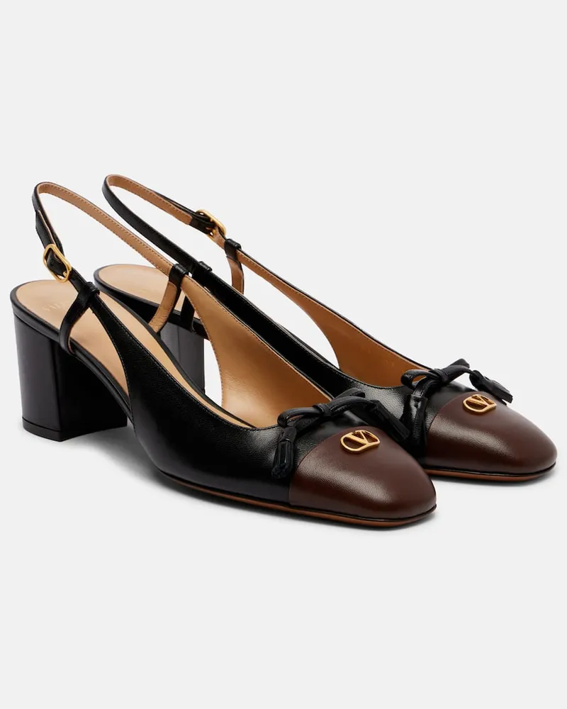 Valentino Garavani Slingback-Pumps Valet Du Roi aus Leder Schwarz