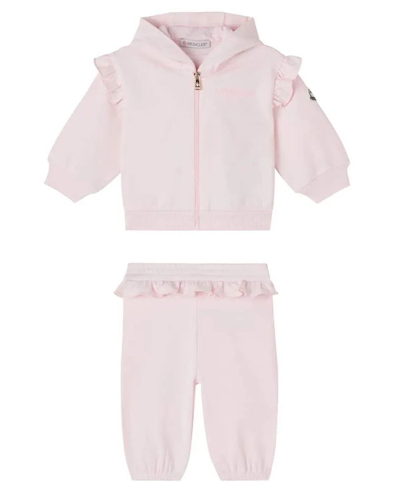 Moncler Baby Set aus Kapuzenjacke und Jogginghose Rosa