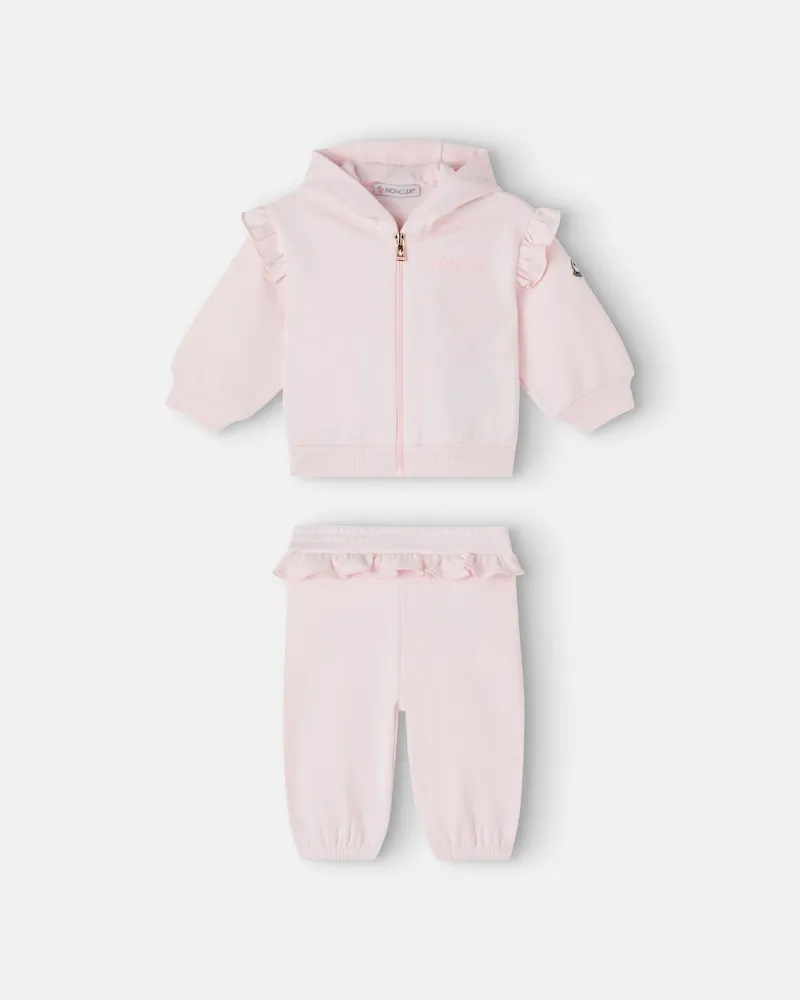 Moncler Baby Set aus Kapuzenjacke und Jogginghose Rosa