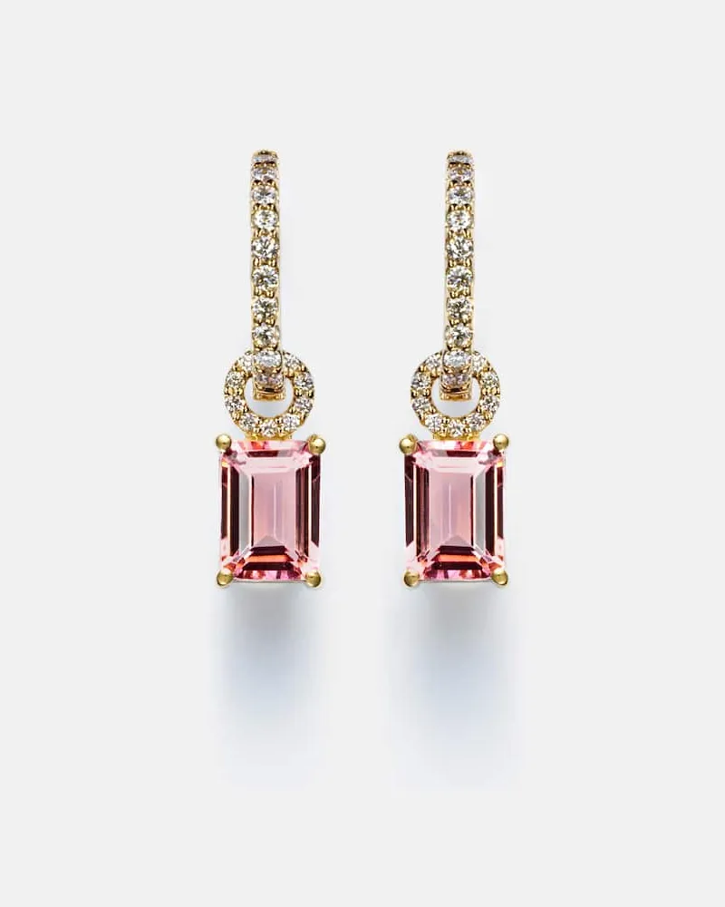 Stone & Strand Ohrringe aus 14kt Gelbgold mit Diamanten und Turmalin Gold