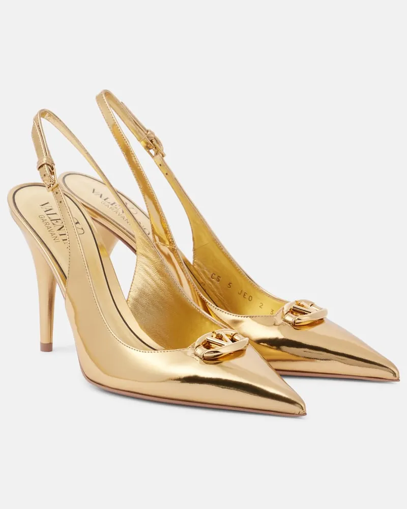 Valentino Garavani Slingback-Pumps VLogo Signature aus Leder Gold