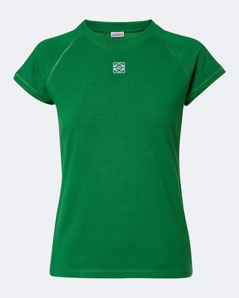 Loewe T-Shirt Anagram aus Jersey Grün