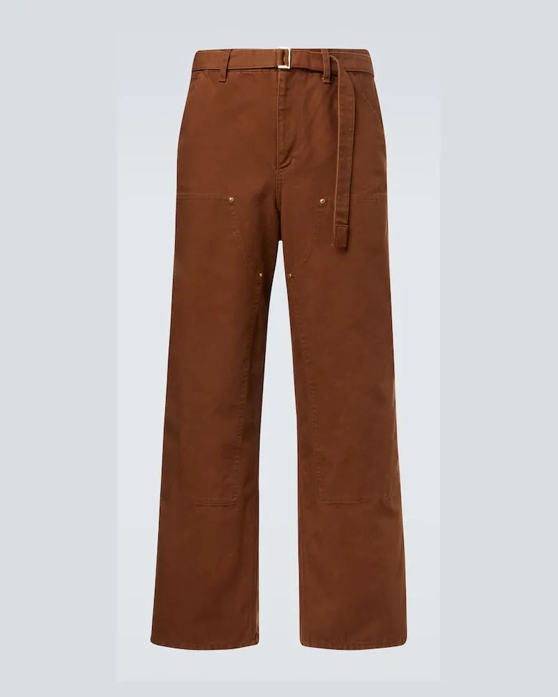 Sacai X Carhatt Gerade Hose aus Baumwolle Braun