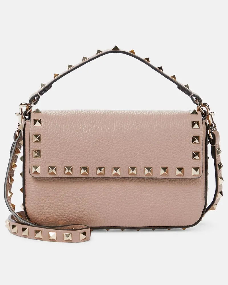 Valentino Garavani Schultertasche Rockstud Small aus Leder Beige