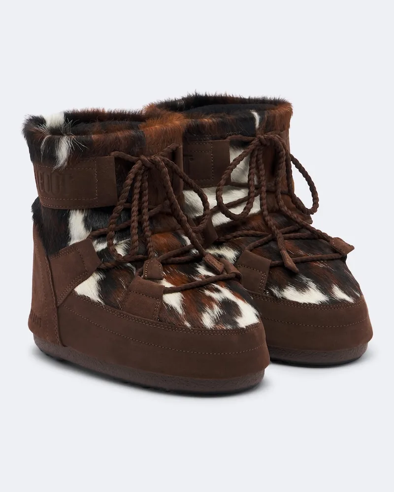 Moon Boot Snowboots Icon aus Leder Braun