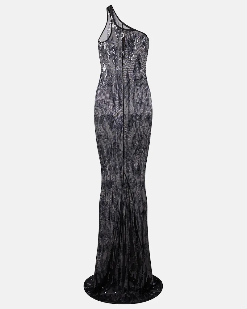 Rick Owens Lilies One-Shoulder-Robe aus Tüll Schwarz