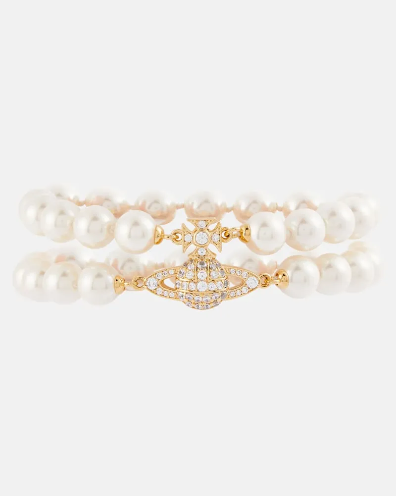 Vivienne Westwood Armband Graziella aus Zierperlen mit Kristallen Gold