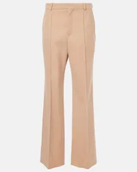 Chloé Chloe Gerade High-Rise-Hose aus Wolle Beige