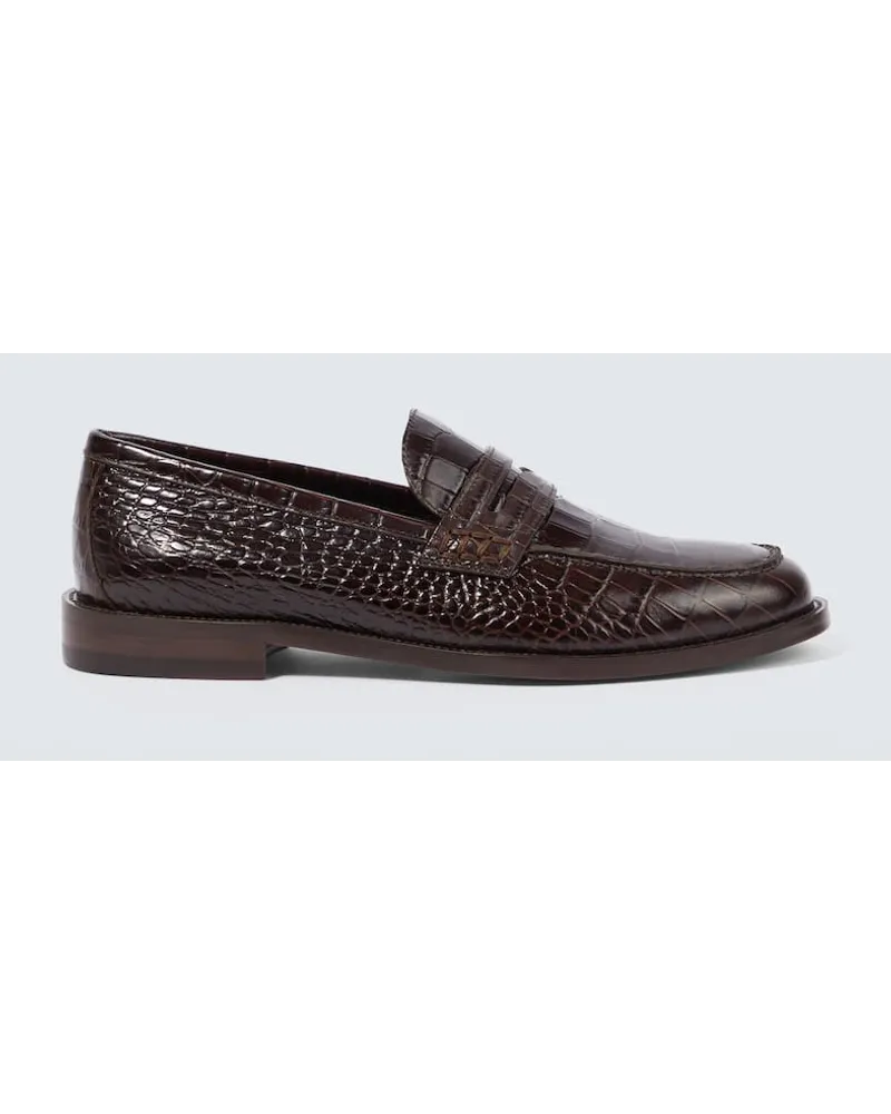 Manolo Blahnik Loafers Perry aus Leder Burgund