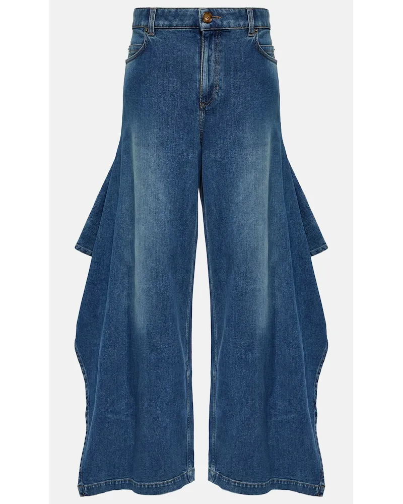 Burberry High-Rise Wide-Leg Jeans Blau