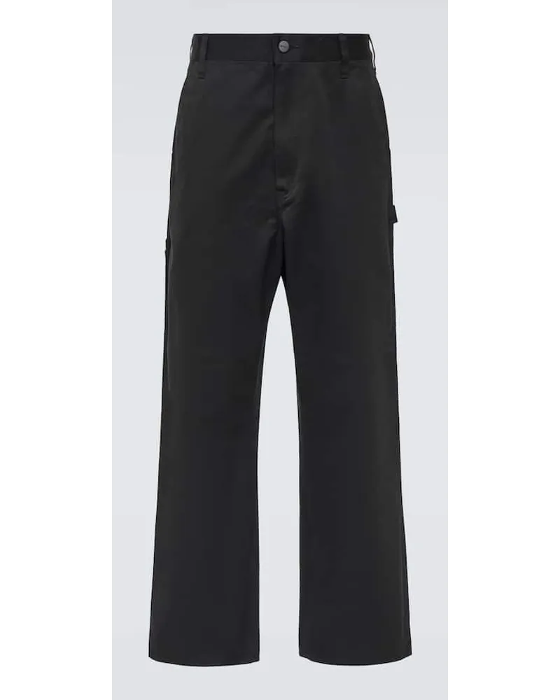 Junya Watanabe X Carhartt Gerade Hose aus Gabardine Schwarz