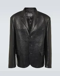 Prada Lederjacke Schwarz