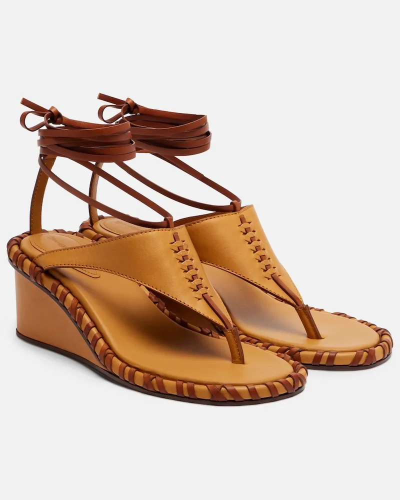 Zimmermann Wedge-Sandalen aus Leder Braun