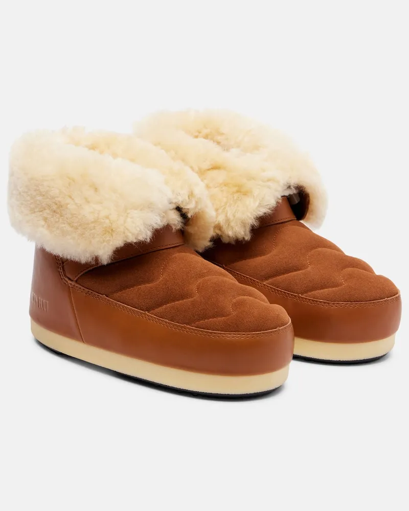 Moon Boot Schneestiefel Evx aus Leder und Veloursleder Braun