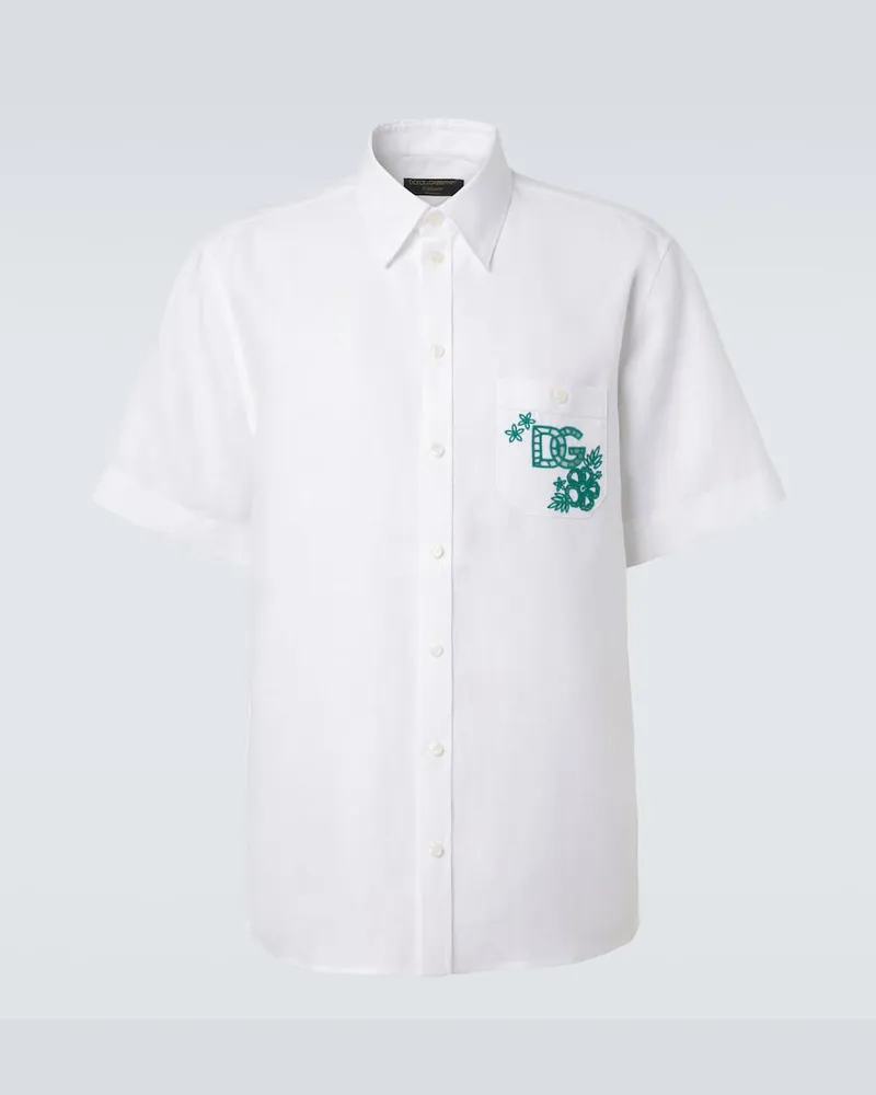 Dolce & Gabbana Hemd aus Leinen Weiß
