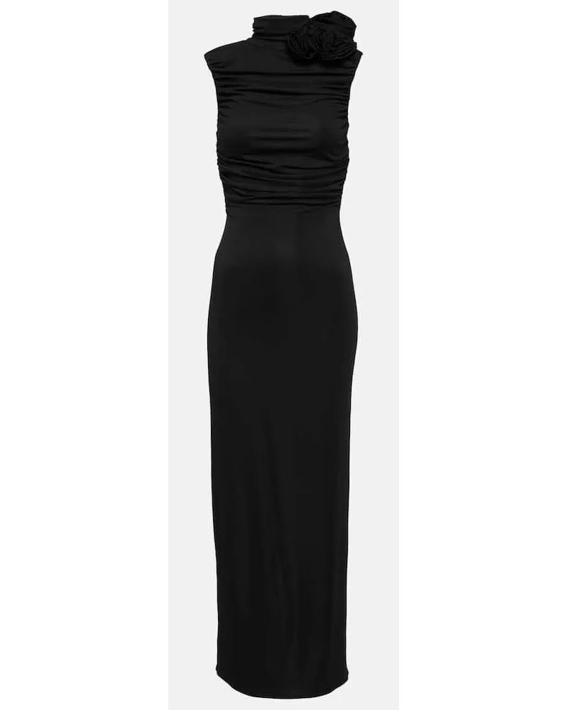 Magda Butrym Verziertes Maxikleid Schwarz