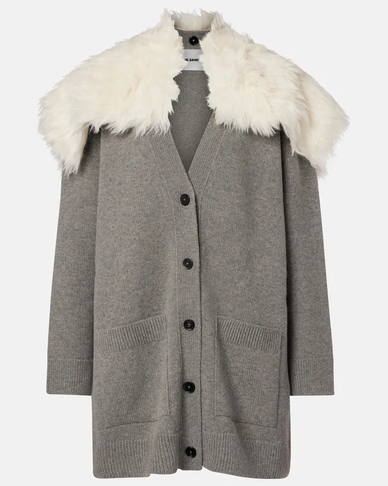 Jil Sander Cardigan aus einem Wollgemisch Grau