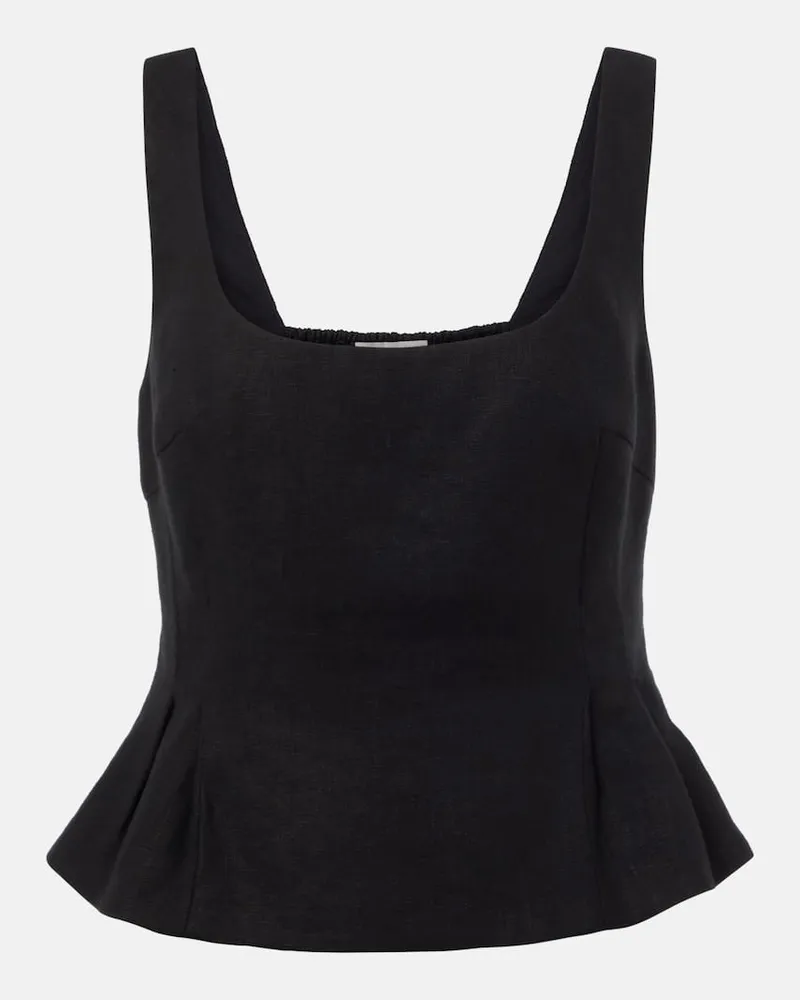 Posse Top Rosalie aus Leinen Schwarz