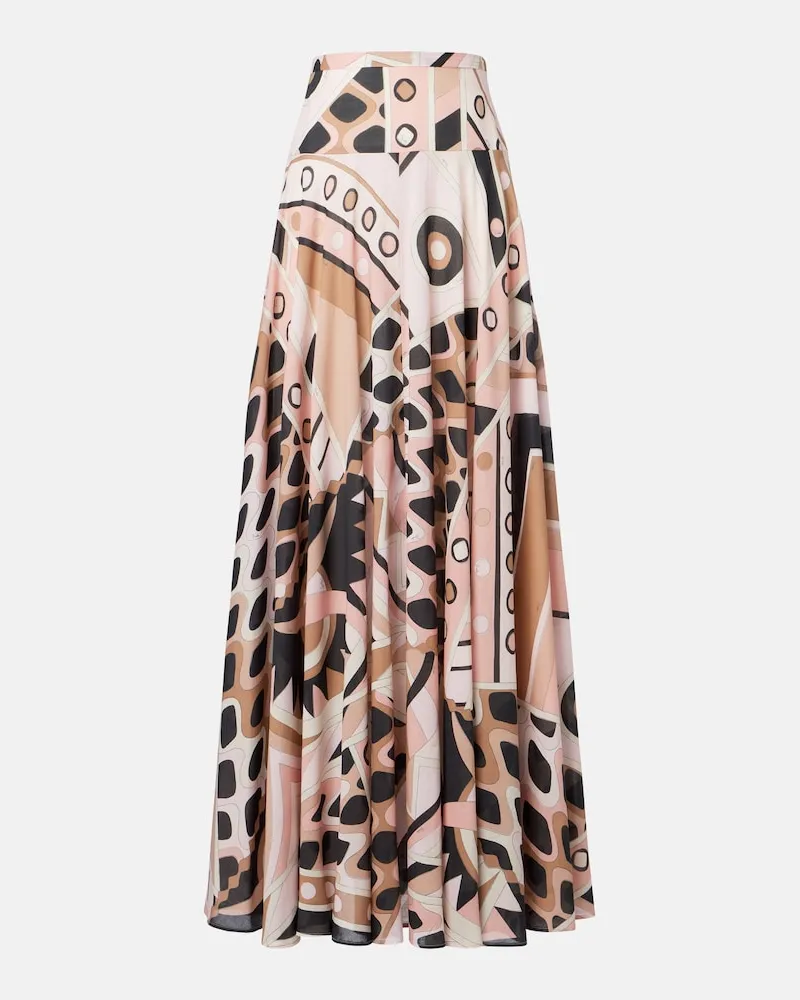 Emilio Pucci Maxirock Vivara aus Baumwollmusselin Rosa