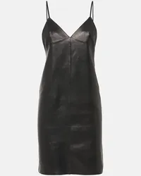 Saint Laurent Slipdress aus Leder Schwarz