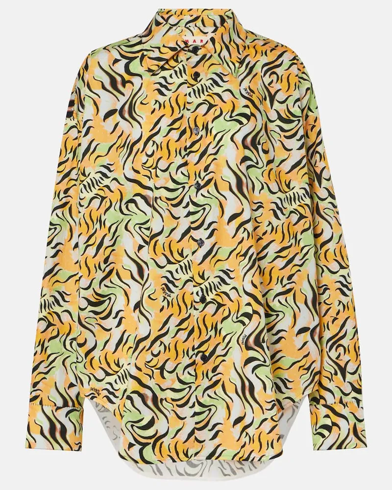 Marni Bedrucktes Hemd aus Baumwolle Multicolor