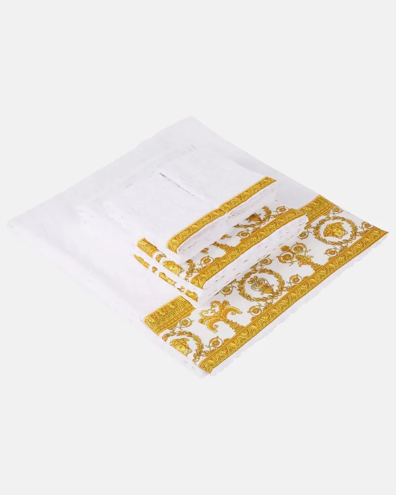 Versace Set I Love Baroque aus fünf Handtüchern Weiß