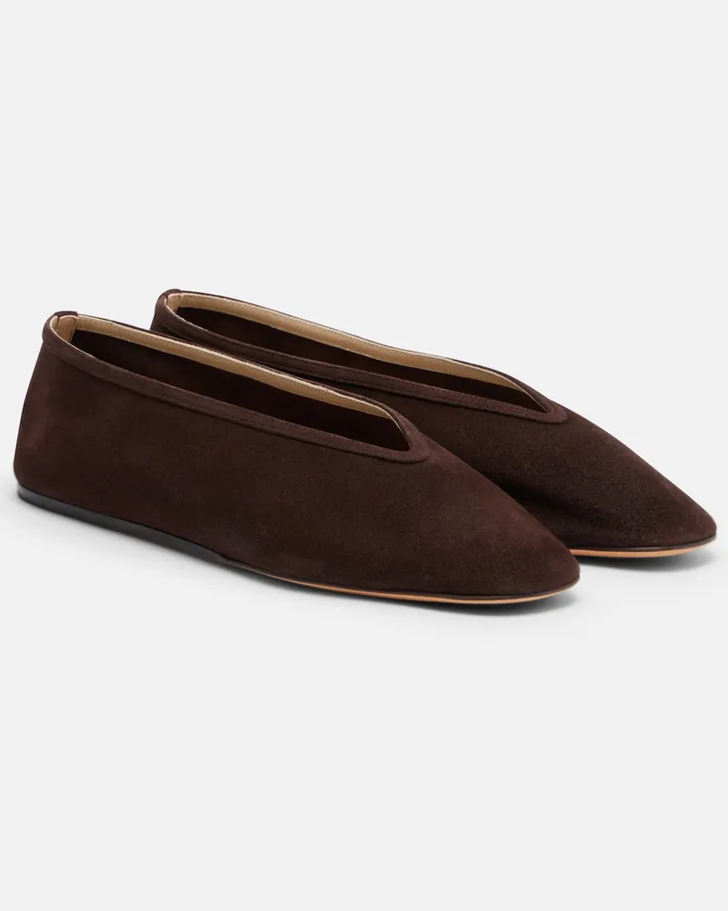 Le Monde Béryl Le Monde Béryl Ballerinas Luna aus Veloursleder Braun