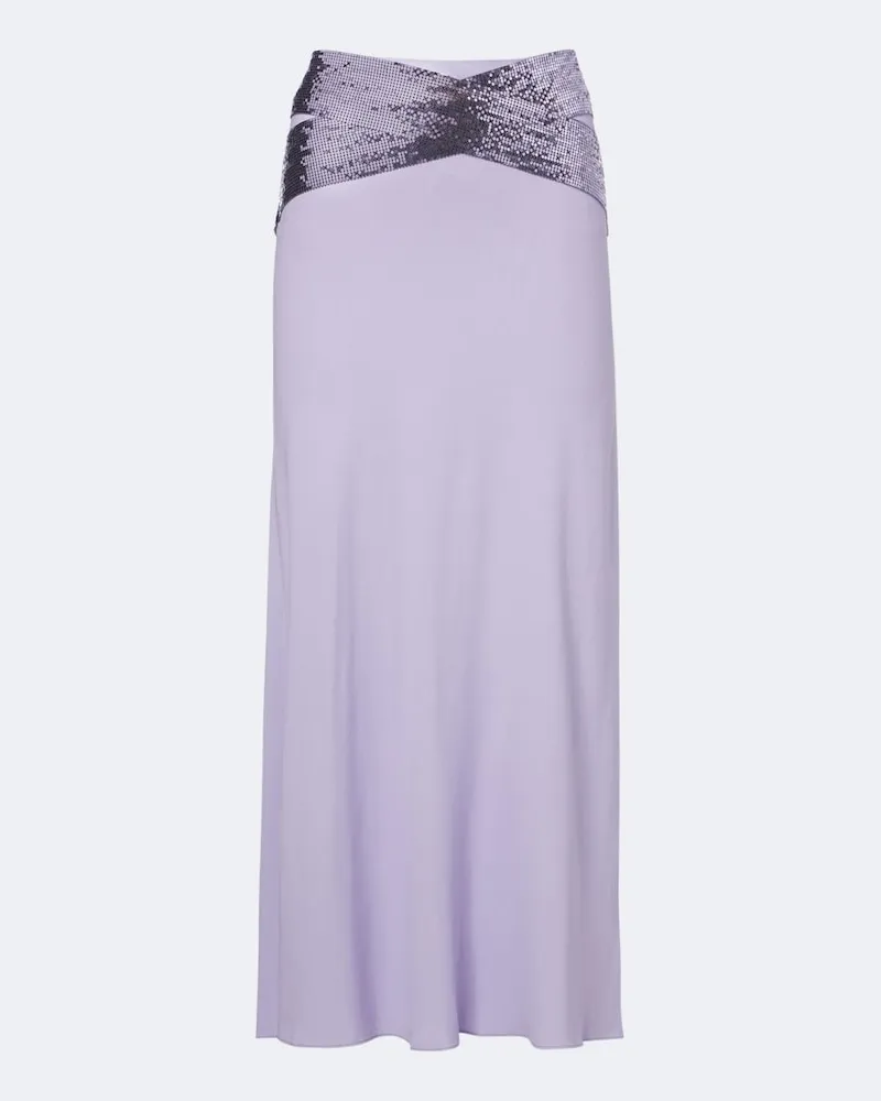 Paco Rabanne Chainmail-Midirock aus Crêpe Violett