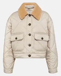 Brunello Cucinelli Steppjacke mit Shearling Beige