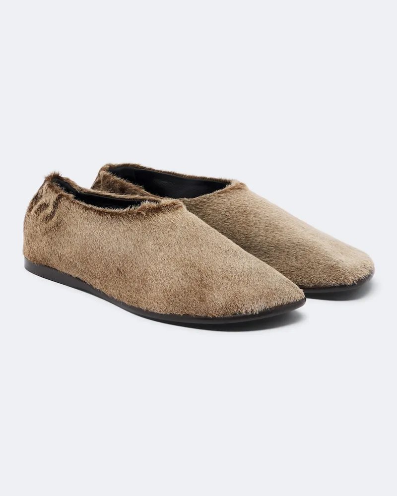 Christophe Lemaire Slip-Ons aus Kalbshaar Beige