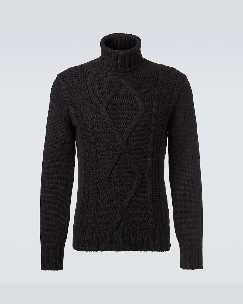 Brunello Cucinelli Rollkragenpullover aus Kaschmir Schwarz