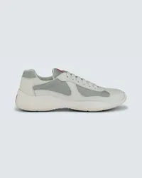 Prada Sneakers America's Cup mit Leder Silber