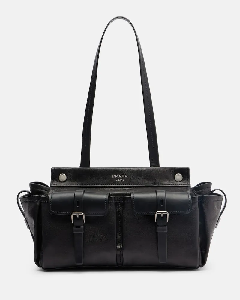 Prada Tote Bag Prada Route aus Leder Schwarz