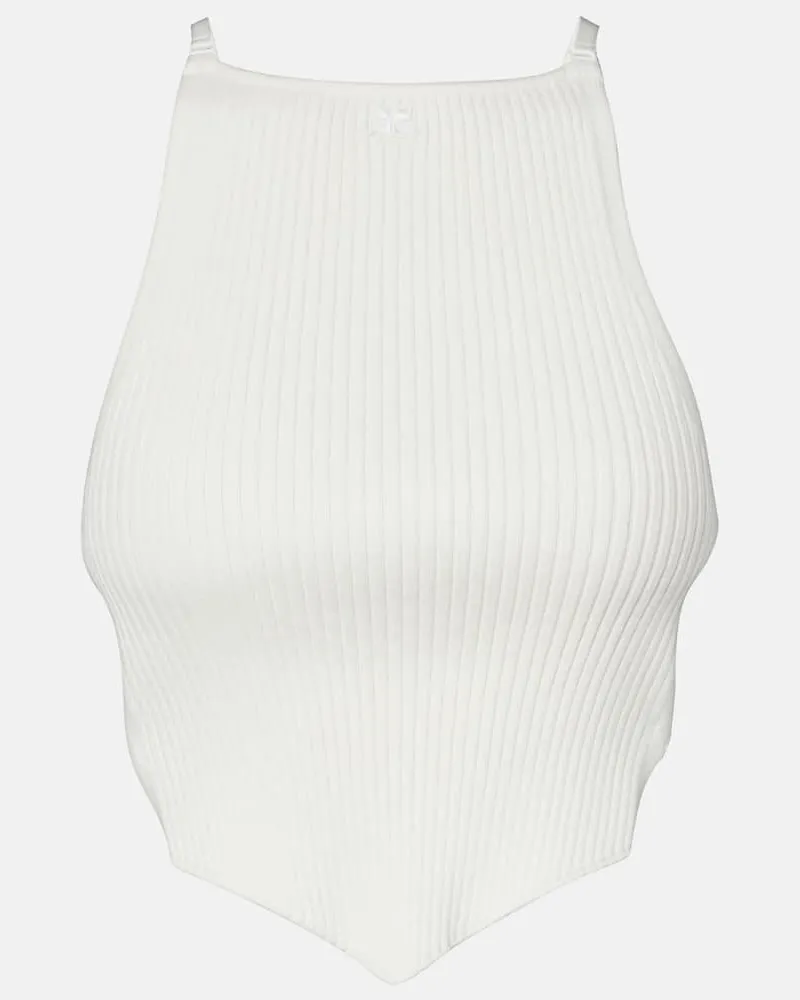 Courrèges Courrèges Top aus Rippstrick Weiß