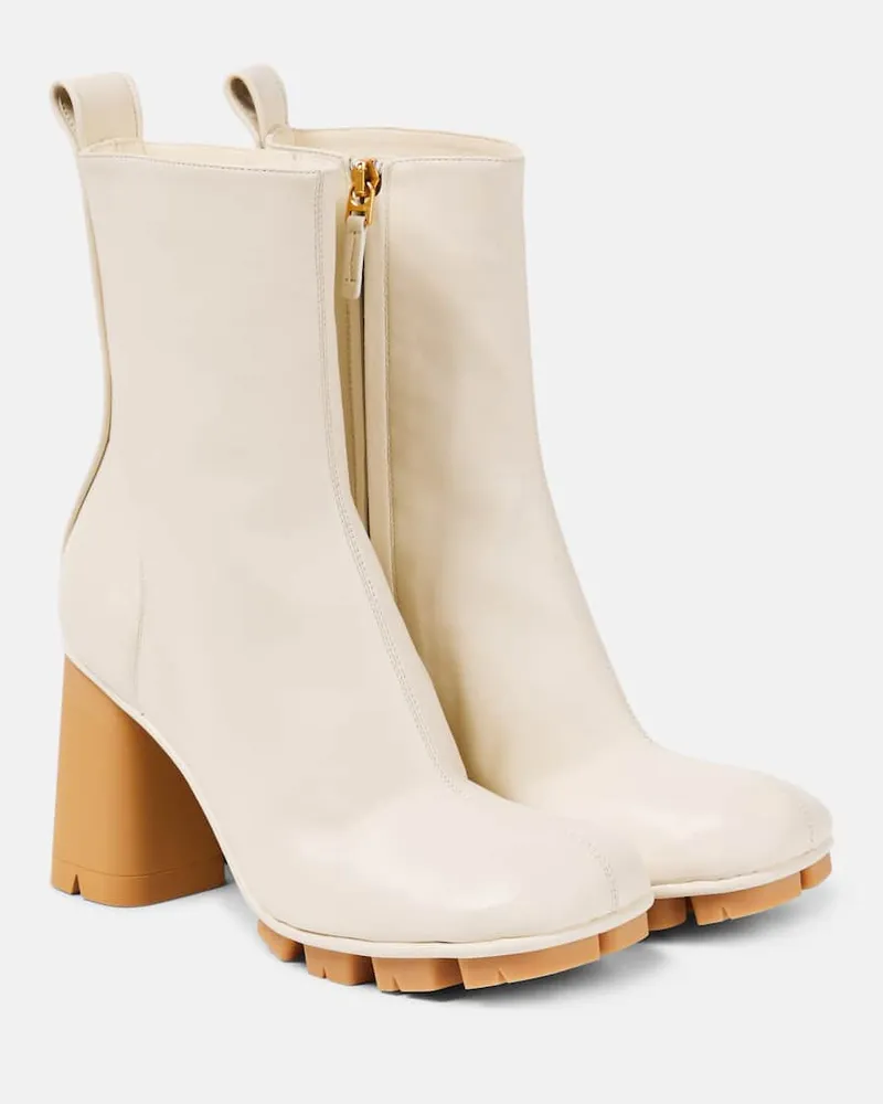 Bottega Veneta Ankle Boots Shore aus Leder Weiss