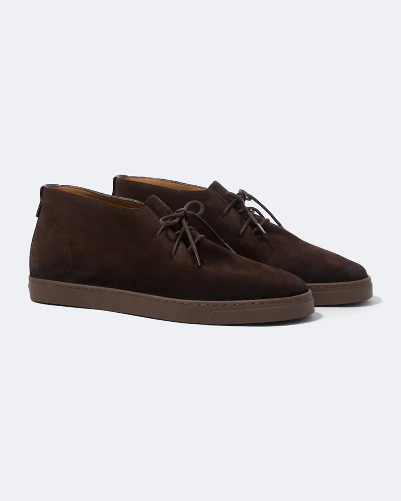 Giorgio Armani Desert Boots aus Veloursleder Braun
