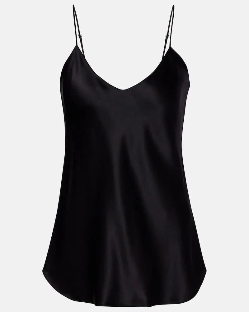 Nili Lotan Top Isabella aus Seide Schwarz