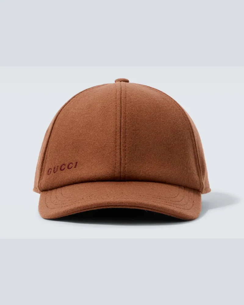 Gucci Baseballcap aus Wolle Braun