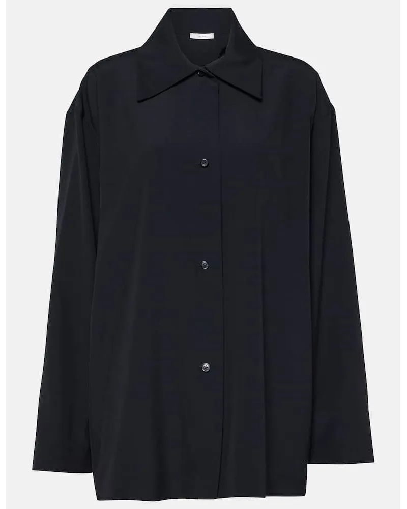 The Row Bluse Rigel aus Wolle Schwarz