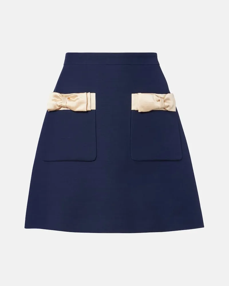 Valentino Garavani Minirock aus Crepe Couture Blau