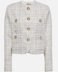 Elie Saab Verzierte Jacke aus Tweed Weiss