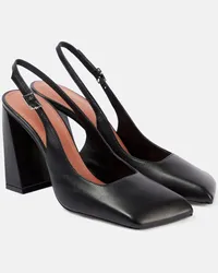 Amina Muaddi Slingback-Pumps Charlotte 95 aus Leder Schwarz