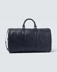 Bottega Veneta Weekender Intrecciato aus Leder Silber