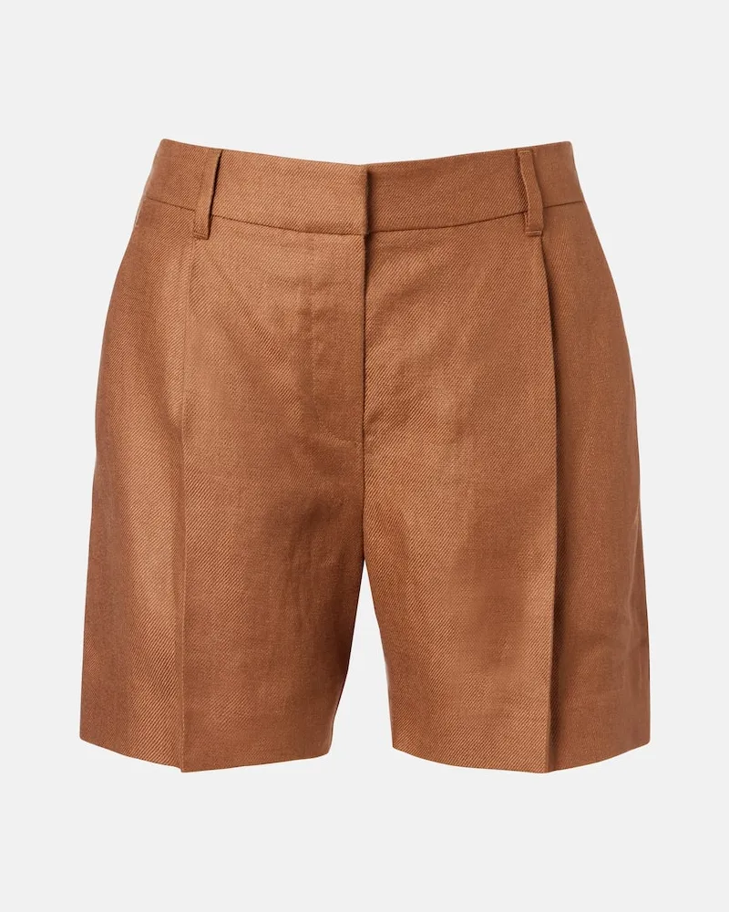 Brunello Cucinelli Mid-Rise Bermuda-Shorts aus Leinen Braun
