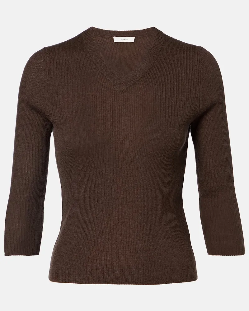 Vince Pullover aus Kaschmir und Seide Braun